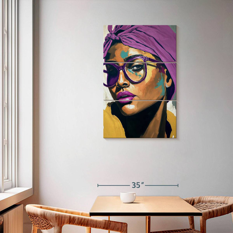 Leisha en turban mauve, H 57 po x l 36 po