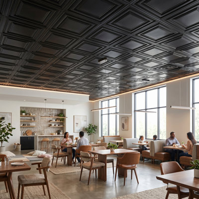Tuile de plafond économique en PVC blanc