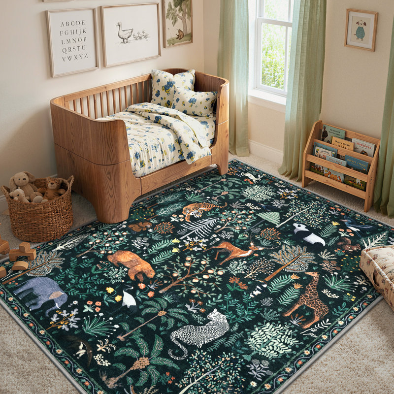  Tapis lavable et animal pour chambre d'enfant Goldene, Rectangle 5 pi x 7 pi
