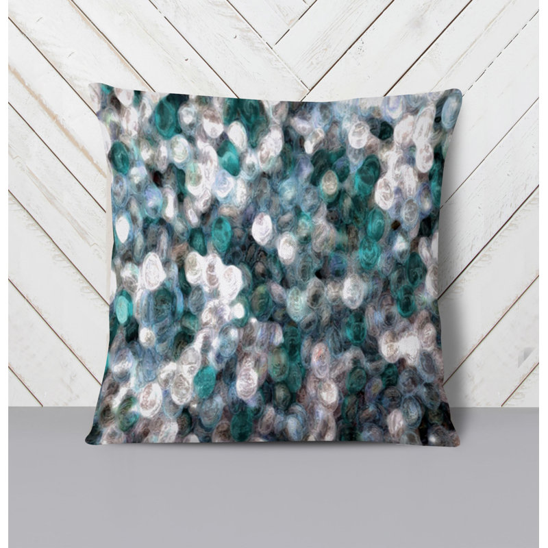 Throw Pillow With Insert, Blue/Gray Abstract 3, 20"H x 20"W