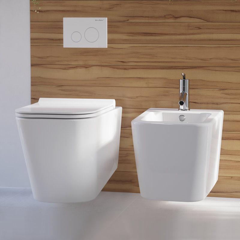 Concorde Wall-Hung Square Toilet Bowl, White