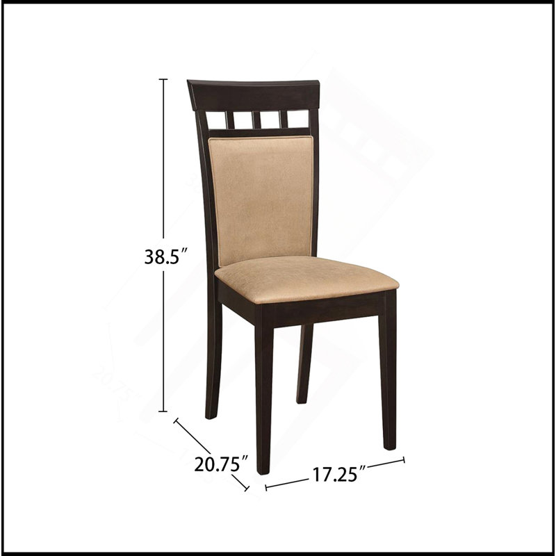 Ensemble de 2 chaises d'appoint rembourrées, Cappuccino