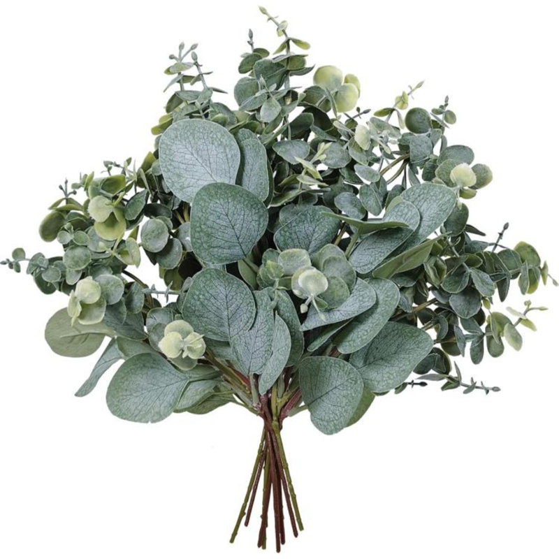 10 pièces de feuilles d'eucalyptus mélangées tiges en vrac en argent artificiel ramasse des fausses branches pour un bouquet de fleurs arrangement floral couronne rustique décor de ferme