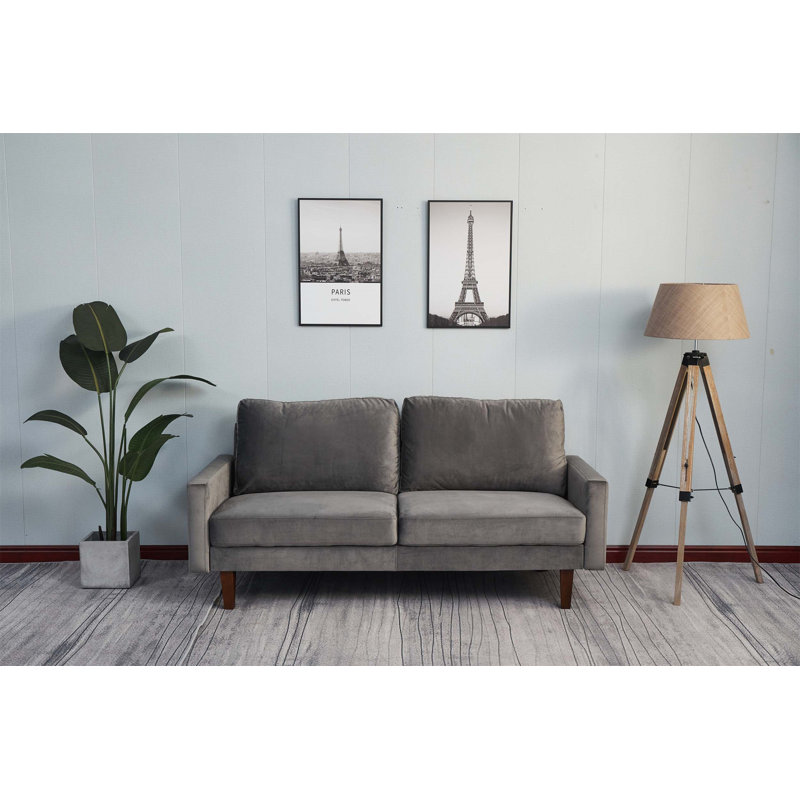 Canapé luxueux avec mousse haute densité et tissu en microfibre pour un confort et une durabilité ultimes, Gris