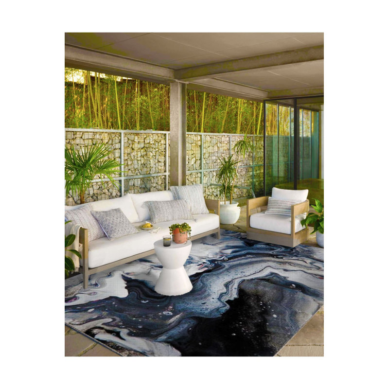 Tapis tissé à motif coloré flou et lavable, Tapis de couloir 3 pi 3 po x 6 pi 7 po