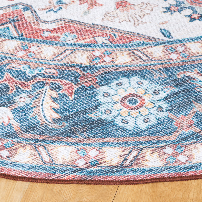 Sasho Performance Machine Washable Oriental Rug, Round 6'