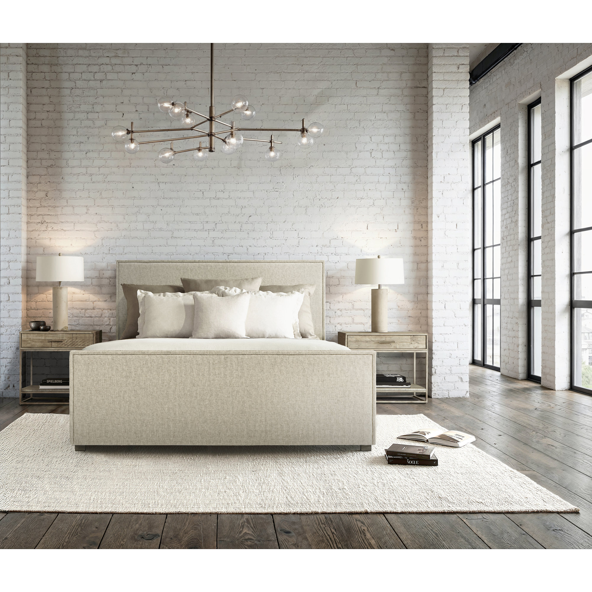Sawyer Upholstered Panel Bed, Fawn, King