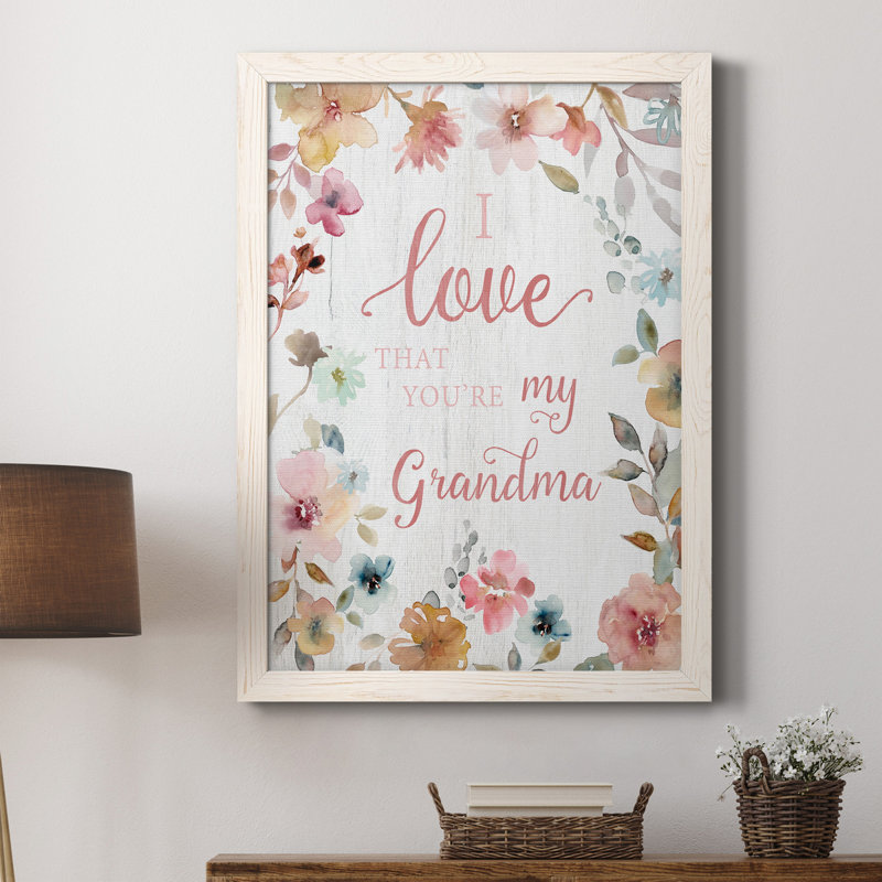 «Love Grandma», art textuel sur toile, Blanc, H 31,5 po x l 23,5 po x P 1,5 po