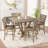 5Pcs Set Counter Table Set Square Counter Table Modern Farmhouse Rustic Look Distressed Look