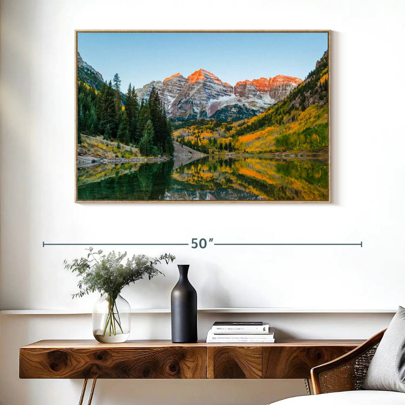 Marron en automne, Cadre flottant en bois naturel, 40 po x 27 po