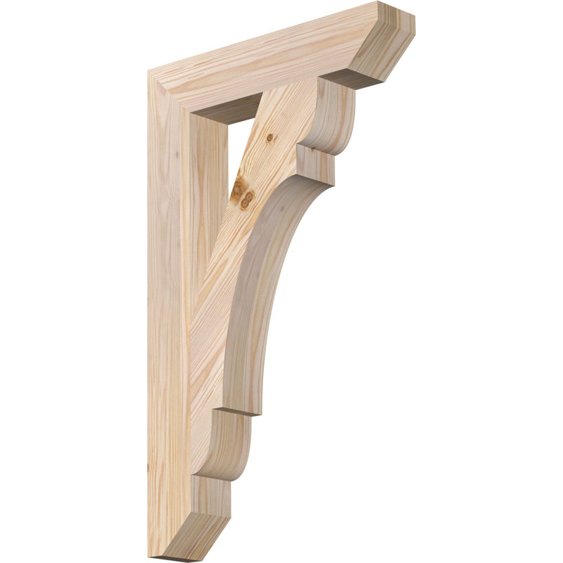 Support en bois / corbeau, Douglas (lisse), H 30 po x l 3,5 po x P 18 po