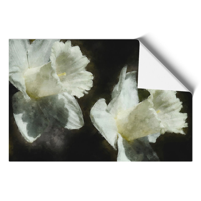 White Daffodils Painting - Frameless Print, 21cm H x 30cm W x 0.1cm D