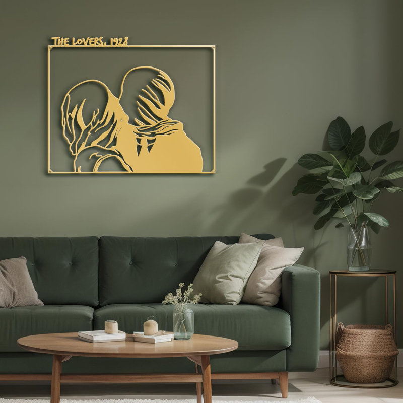 Décoration murale en métal, H 18 po x l 18 po x P 0,05 po, Or