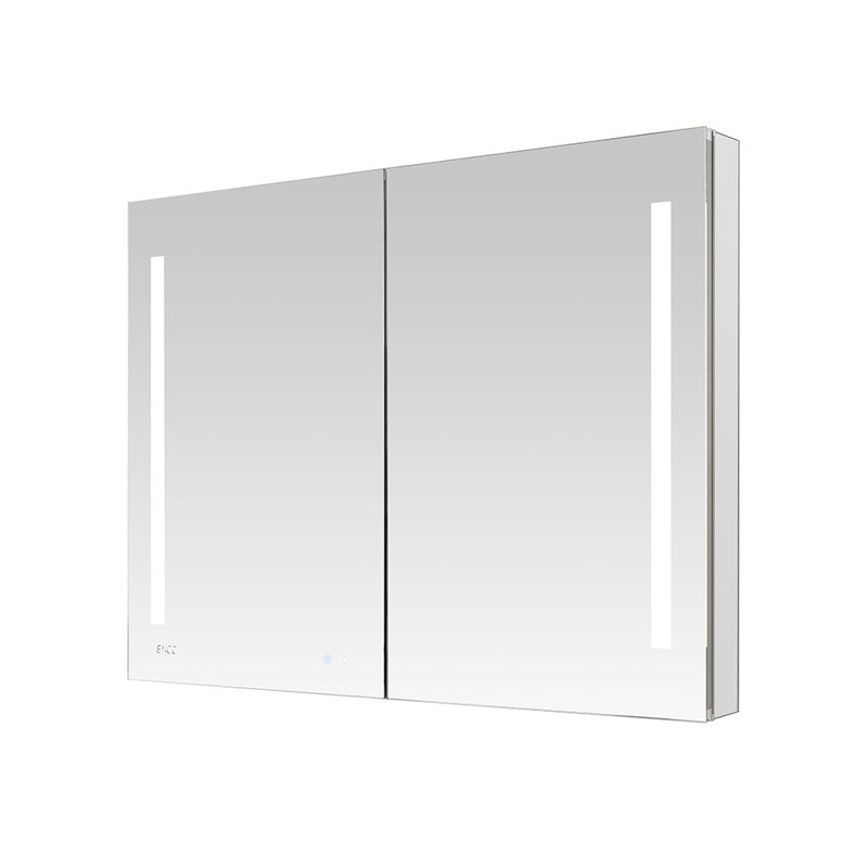 Signature Royale 48" W x 36" H x 5" D LED Medicine Cabinet Defogger, 3X LED Lighted Vertically Adjustable Magnifying Mirror, Digital Clock, Electrical Outlets