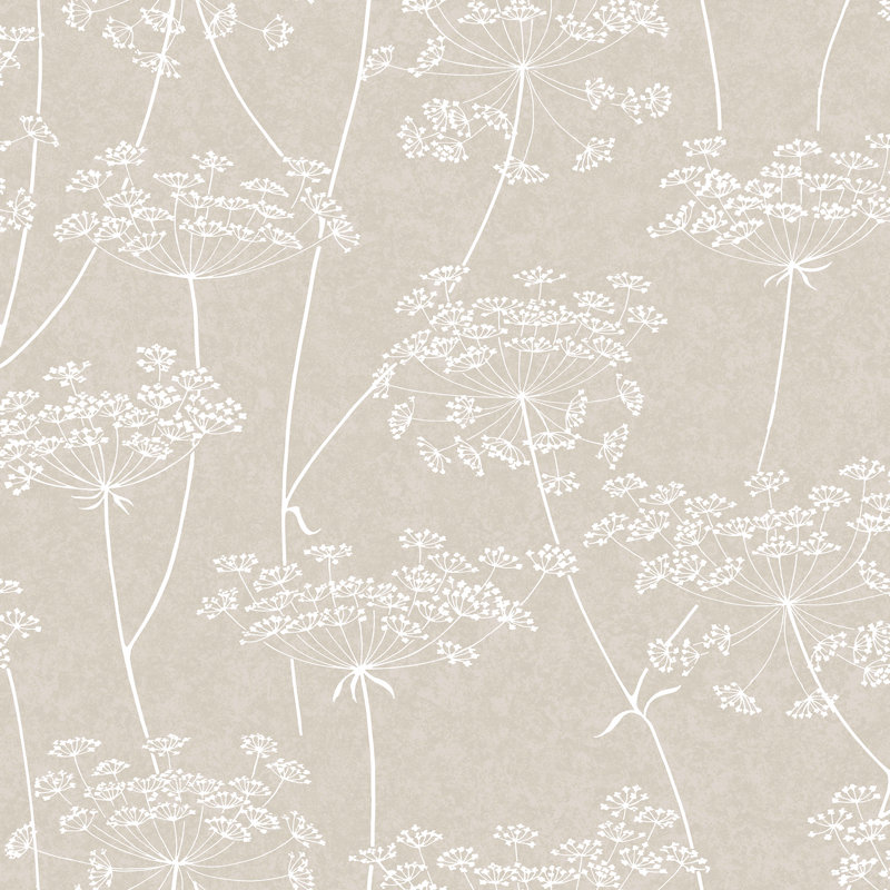 Papier peint floral et botanique 33 'x 20 "Innocence Aura, Taupe