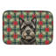 Tapis de séchage noir Cairn Terrier Christmas PoinsettIas