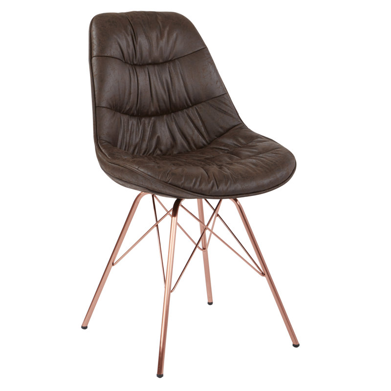 Chaise d'appoint touffetée 19,75 po Alois, Similicuir brun