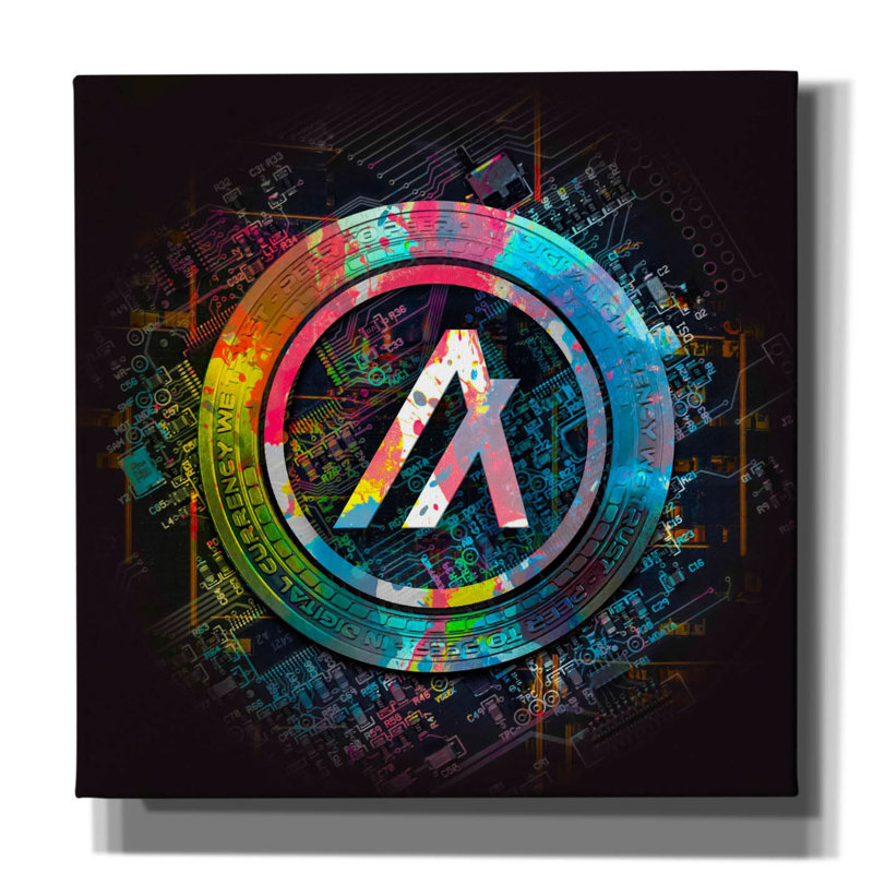 Art mural sur toile «Alorgand Crypto Power» par Epic Portfolio, H 26 po x l 26 po x P 1,5 po