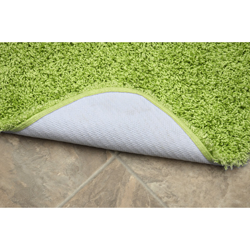 Ensemble de 3 tapis de bain antidérapants en nylon Dextra, Vert lime