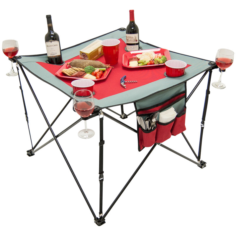 Table carrée pliante Oui, Rouge