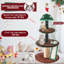 Arbre à chat 53 po, tour à griffer en sisal avec jouets interactifs et meubles pour les Fêtes