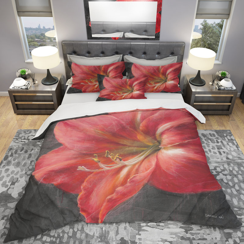 Ensemble de housse de couette vif lily iii shabby, Housse simple + 1 taie décorative