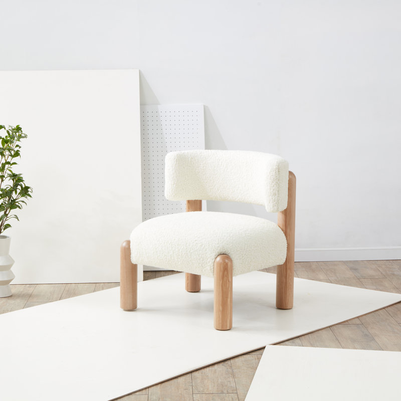 Fauteuil demi-tonneau l 25,8 po Lilou, Blanc