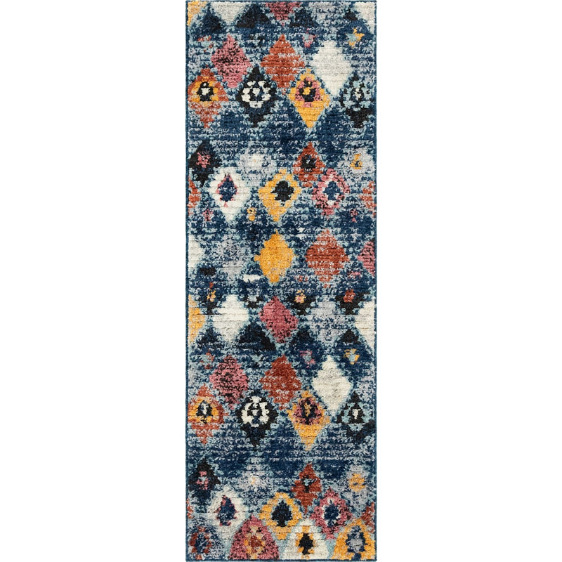 Tapis bleu Victorville, Tapis de couloir 2 pi 2 po x 6 pi
