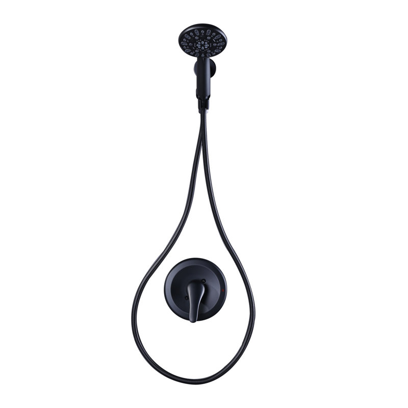 Matte Black Single Handle 7-Spray Wall Mounted Shower System
