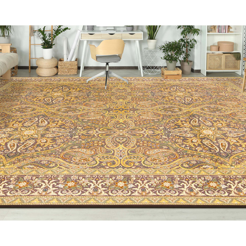 Hand Knotted Wool Area Rug in Aubergine