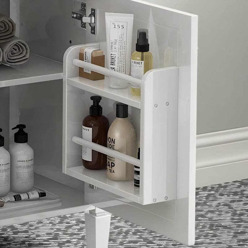 Meuble-lavabo moderne de 30 po avec lavabo simple, lavabo à fixation supérieure et armoire de rangement avec 2 tiroirs et 1 tiroir coulissant.
