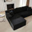 Canapé modulaire en L avec siège profond, sans assemblage requis, canapé-lit modulaire pour salon, chambre à coucher, appartement, noir-679524148-679524106