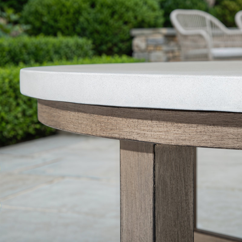 Patio Aluminum 5 Person Swivel Conversation Set With Concrete Table And Ottomans