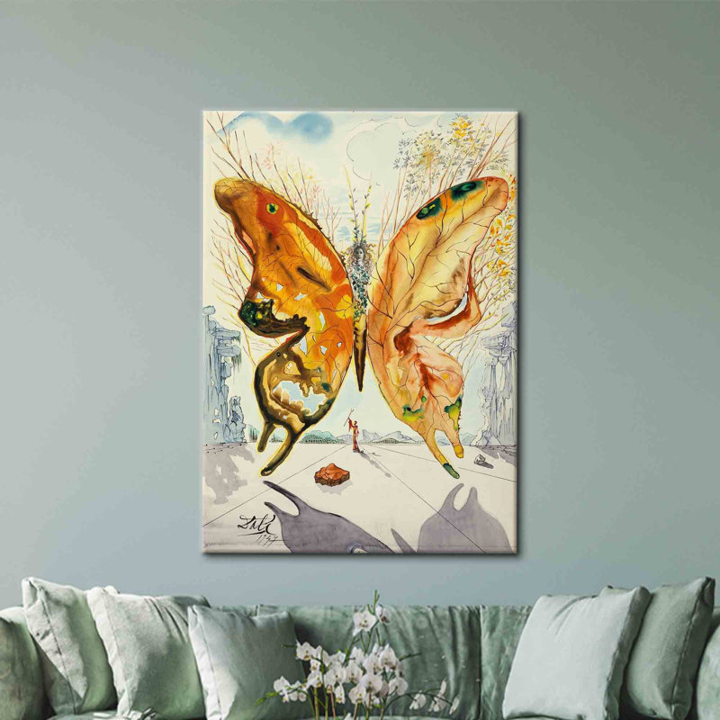 Salvador Dali inspiré Vénus papillon, art mural sur toile pour décoration intérieure moderne, H 39 po x l 28 po, Toile tendue