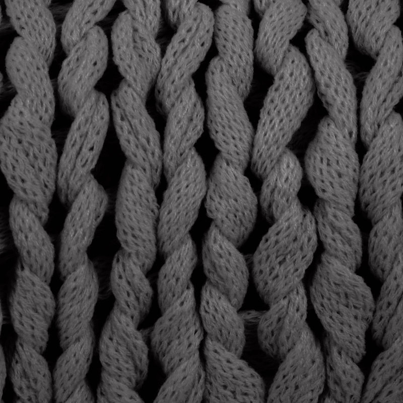 Handmade Chunky Knit Throw Blanket, Gray