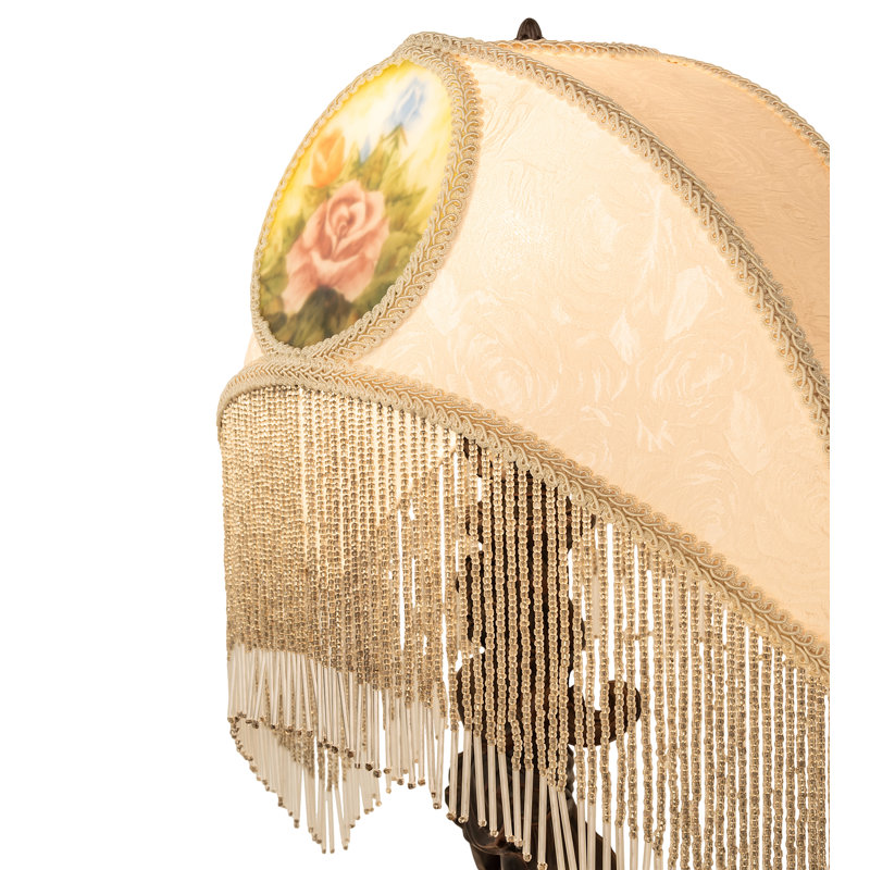 Reverse Painted Roses Table Lamp