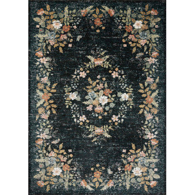 Tapis bleu marine Rifle Paper Co. x Loloi Laurel