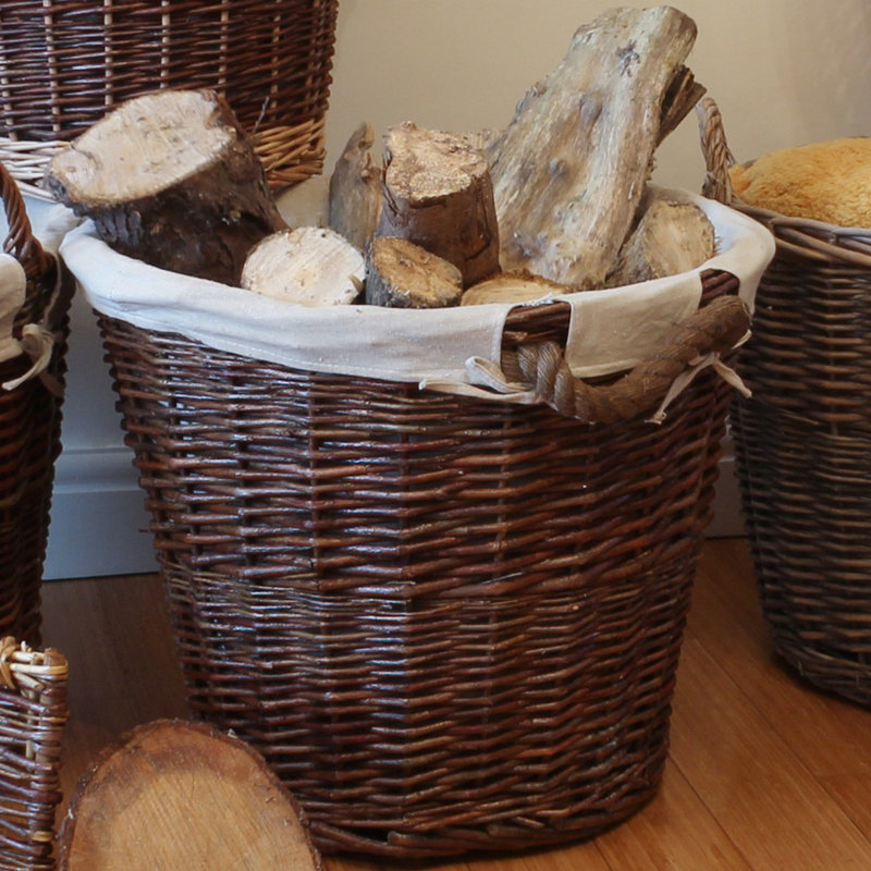 Hand Woven Wicker Laundry Basket with Handles