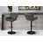 Set of 2 Swivel Barstools Grey Leather-Look