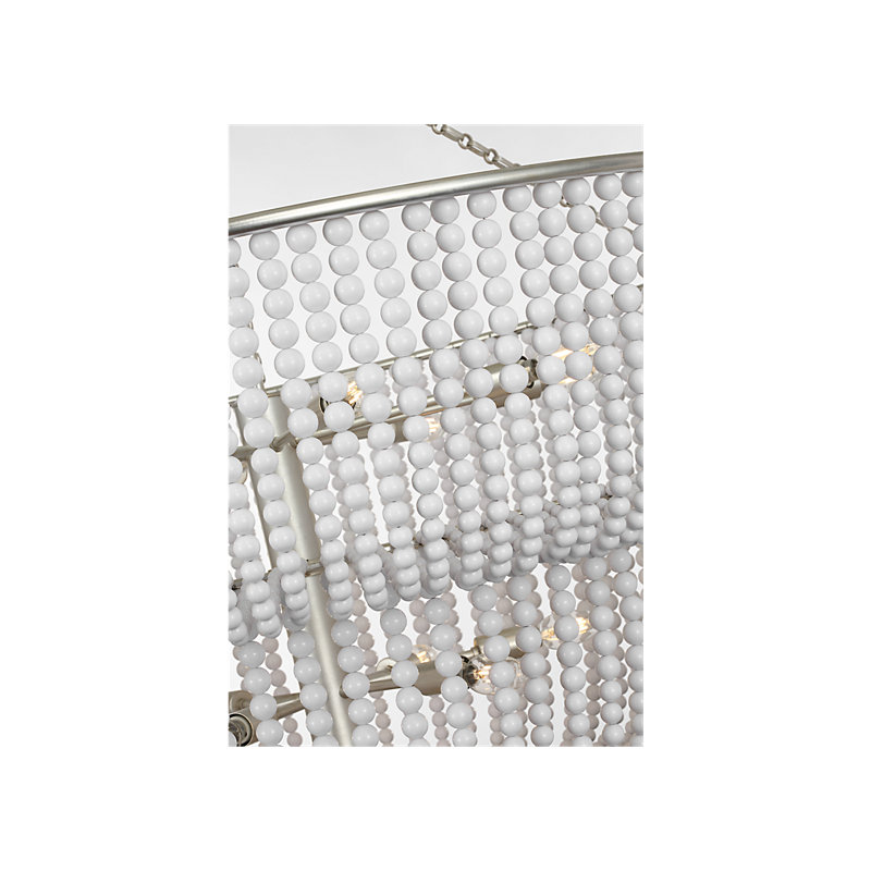 Aerin 18 - Light Chandelier, White, Burnished Silver Leaf