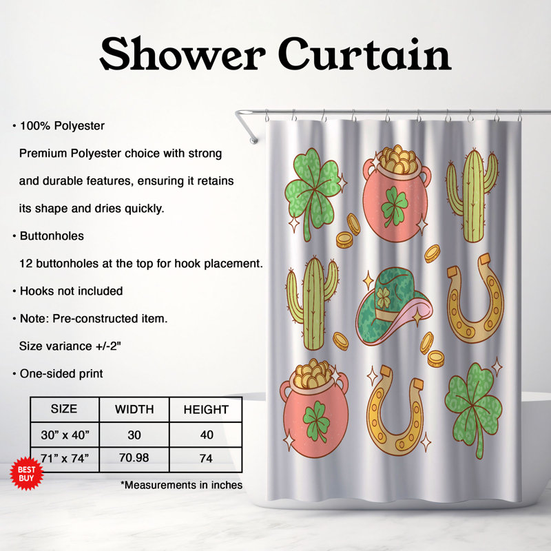 Thord Shower Curtain, 74"H x 71"W