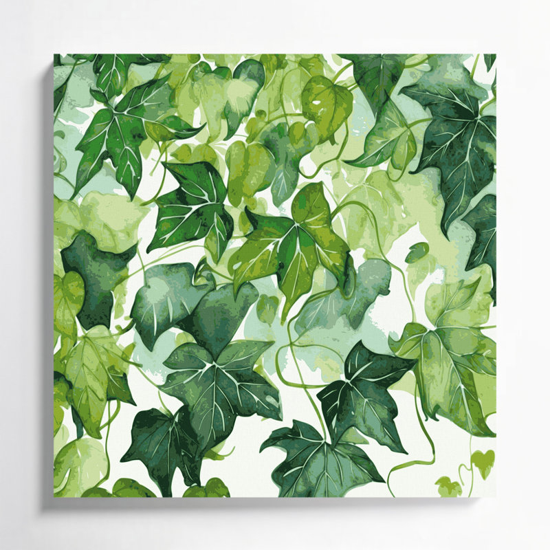 Botanical Ivy Green Canvas Wall Art, 8" H x 8" W
