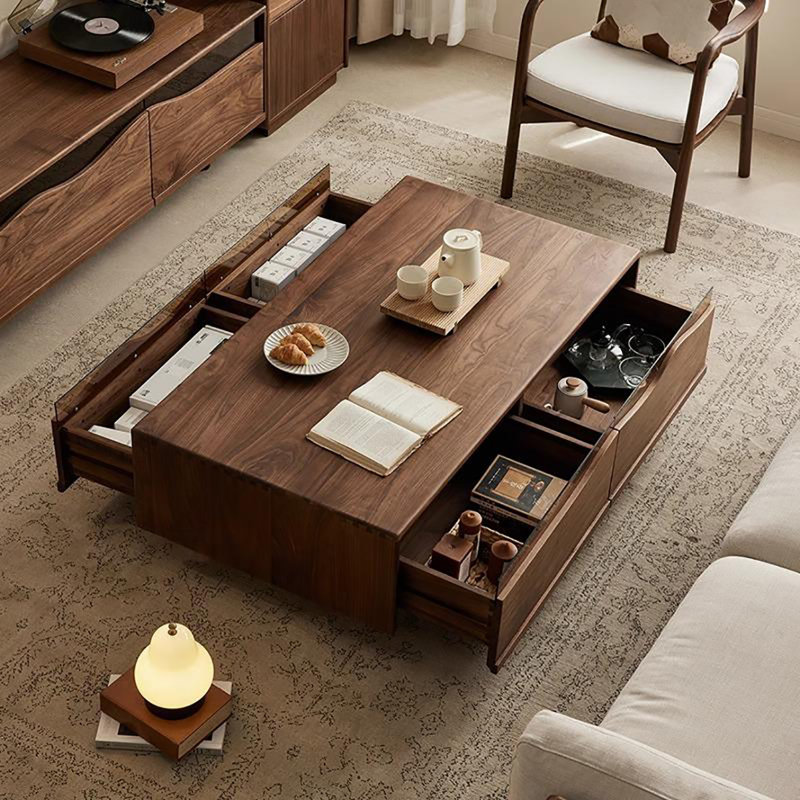 Black walnut low end table, 16.5" H x 55.1" L x 27.6" W