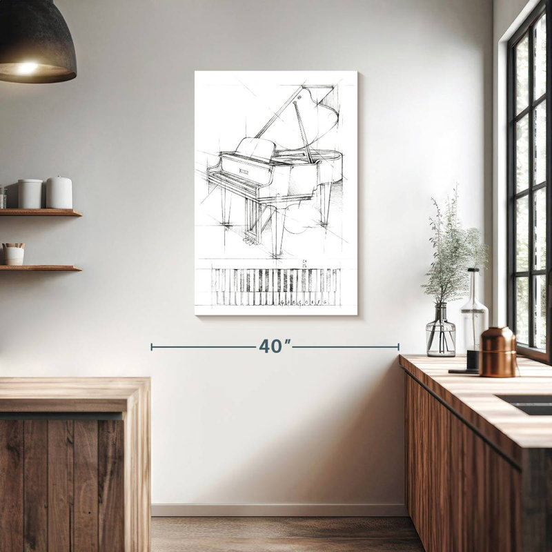 Abarca Piano Sketch, 39" H x 26" W
