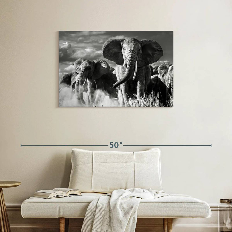 Brampt Elephant Sunset March, 24" H x 36" W