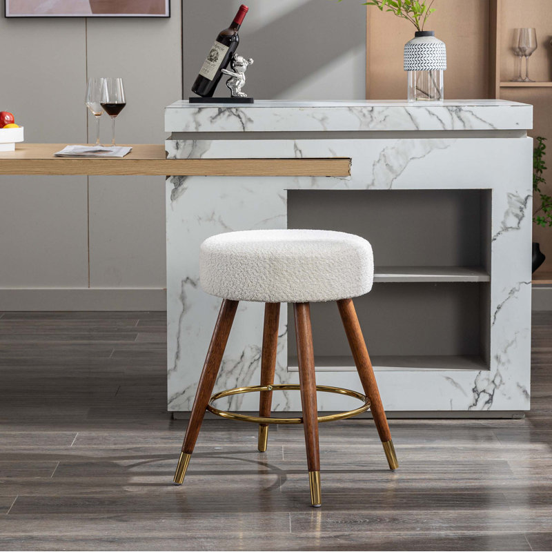 Tabouret à hauteur de comptoir rembourré Boucle, pivotant à 360 °