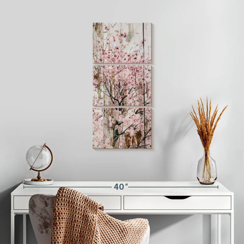Spring Flowers Grunge, 27" H x 12" W