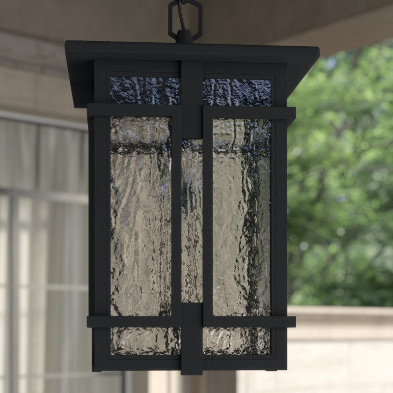 Tucker Museum Black 1 -Bulb 17.5" H LED Outdoor Hanging Lantern, Incandescent