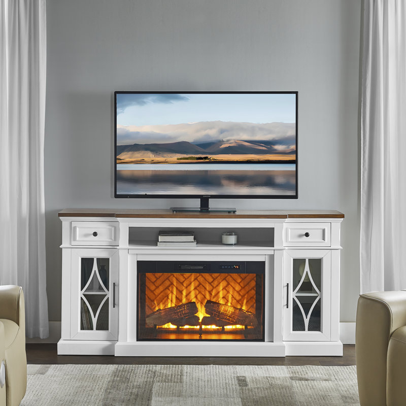 74 IN. 2-TONE FINISH MEDIA FIREPLACE
