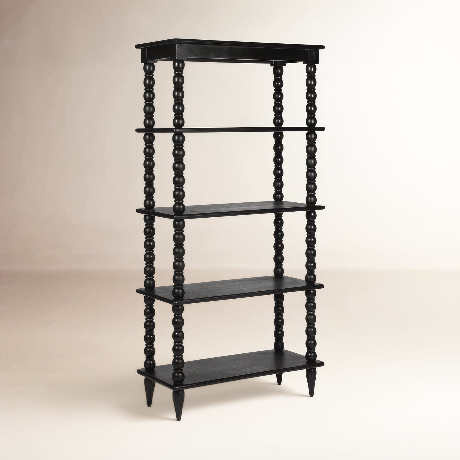 Isabel 16" Acacia Bookcase, Black